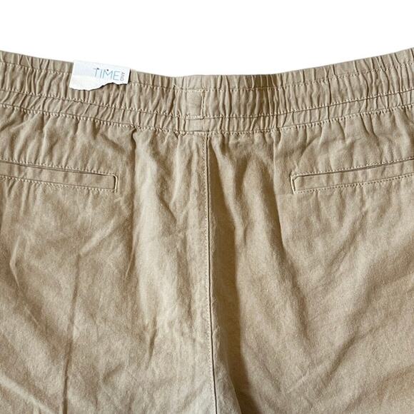 Time and Tru Shorts XXL Brown Linen Blend Elastic Drawstring Waist Side Pockets - Picture 7 of 10